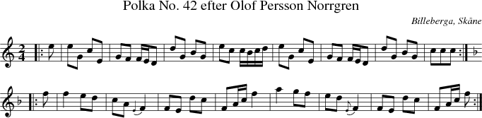 Polka No. 42 efter Olof Persson Norrgren