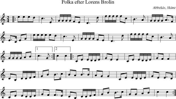 Polka efter Lorens Brolin 