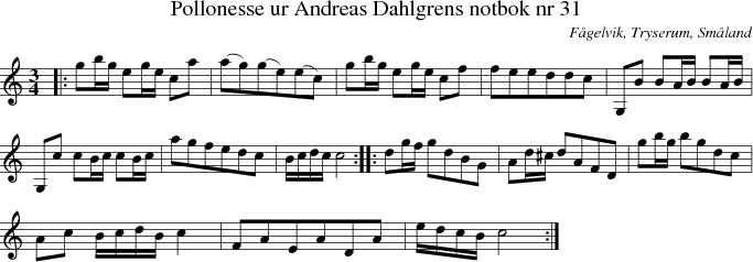 Pollonesse ur Andreas Dahlgrens notbok nr 31