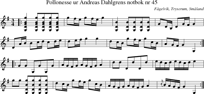 Pollonesse ur Andreas Dahlgrens notbok nr 45