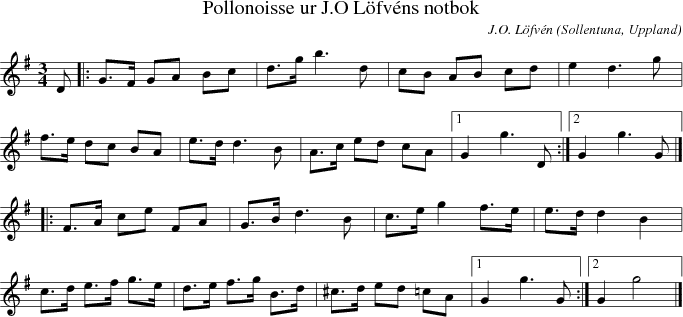 Pollonoisse ur J.O Lfvns notbok