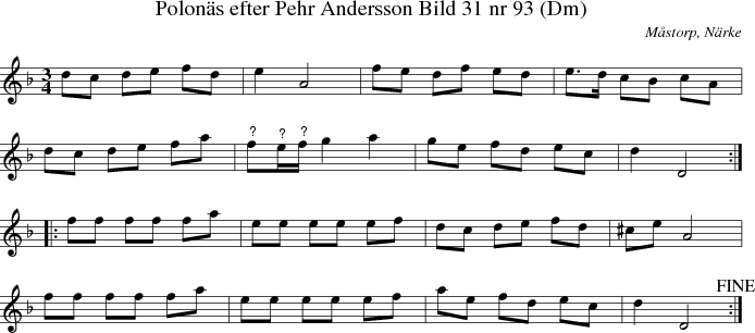 Polon�s efter Pehr Andersson Bild 31 nr 93 (Dm)