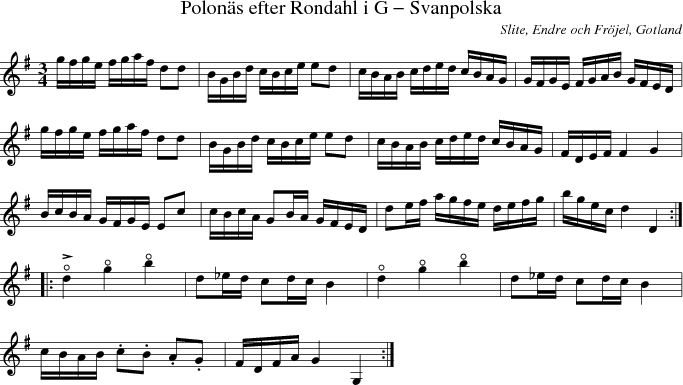 Polons efter Rondahl i G - Svanpolska