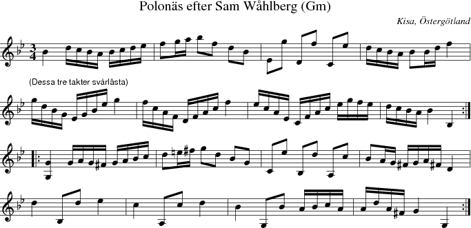 Polon�s efter Sam W�hlberg (Gm)