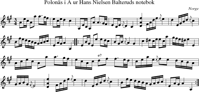 Polons i A ur Hans Nielsen Balteruds notebok