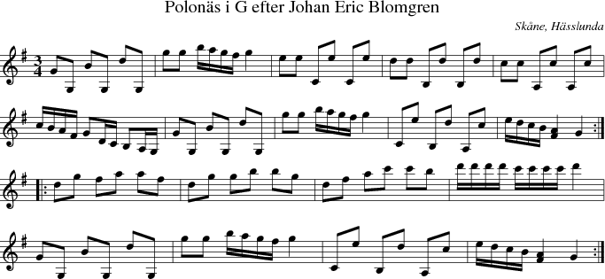 Polons i G efter Johan Eric Blomgren