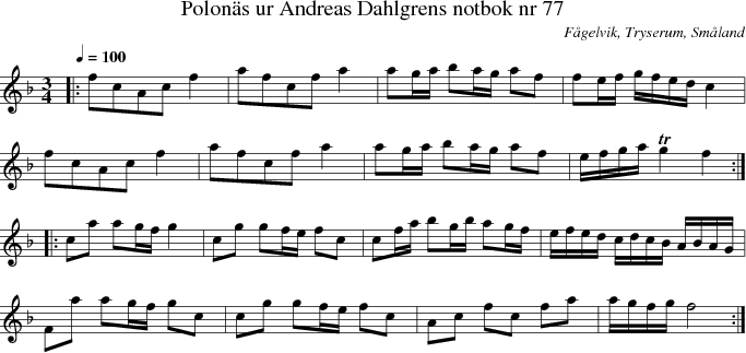 Polon�s ur Andreas Dahlgrens notbok nr 77