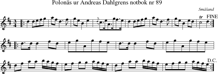Polon�s ur Andreas Dahlgrens notbok nr 89