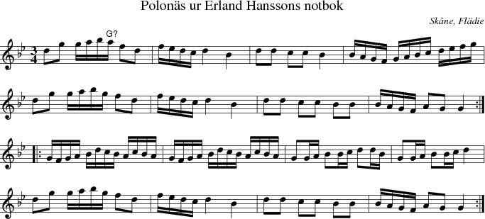 Polons ur Erland Hanssons notbok