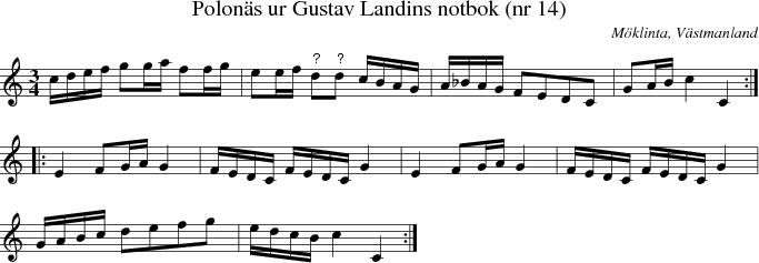 Polon�s ur Gustav Landins notbok (nr 14)