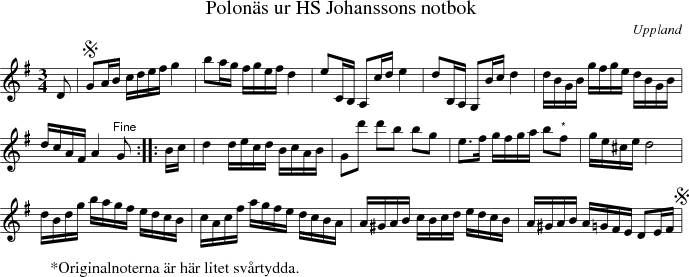 Polon�s ur HS Johanssons notbok