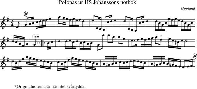 Polons ur HS Johanssons notbok