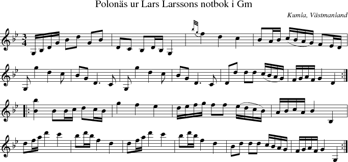 Polons ur Lars Larssons notbok i Gm