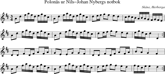 Polon�s ur Nils-Johan Nybergs notbok