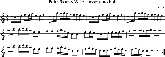 Polons ur S W Johanssons notbok