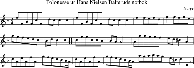 Polonesse ur Hans Nielsen Balteruds notbok