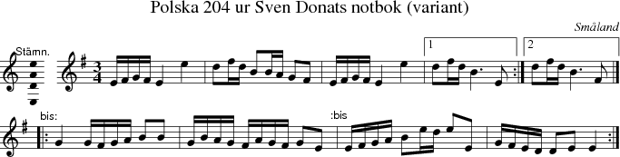 Polska 204 ur Sven Donats notbok (variant)