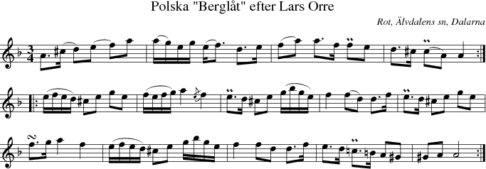 Polska "Berglt" efter Lars Orre