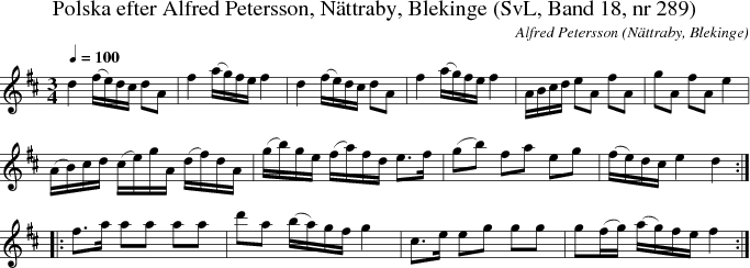 Polska efter Alfred Petersson, N�ttraby, Blekinge (SvL, Band 18, nr 289)