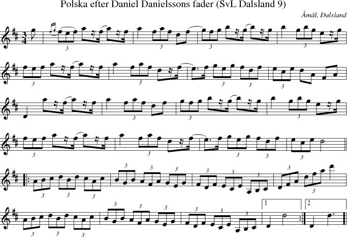 Polska efter Daniel Danielssons fader (SvL Dalsland 9)
