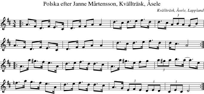 Polska efter Janne Mrtensson, Kvlltrsk, sele