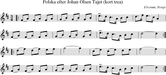 Polska efter Johan Olsen Tajet (kort trea)