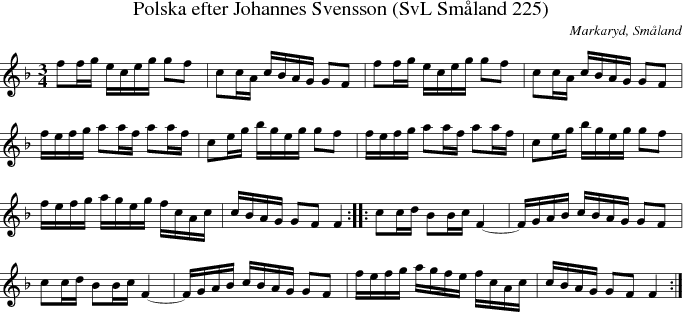 Polska efter Johannes Svensson (SvL Sm�land 225)