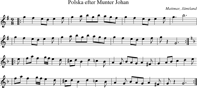 Polska efter Munter Johan