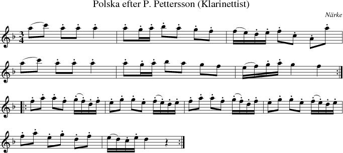 Polska efter P. Pettersson (Klarinettist)
