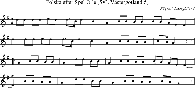 Polska efter Spel Olle (SvL Vstergtland 6)