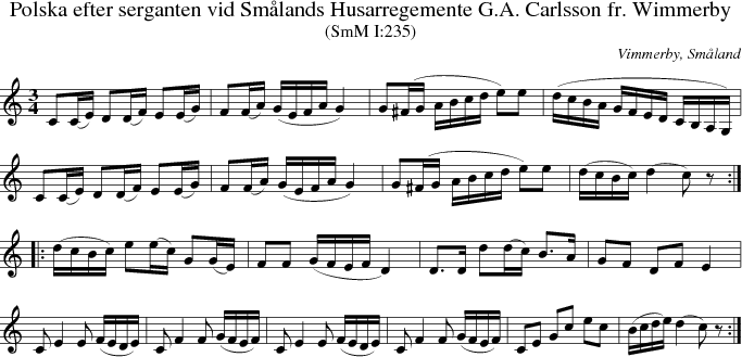 Polska efter serganten vid Smlands Husarregemente G.A. Carlsson fr. Wimmerby