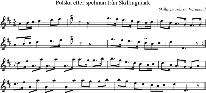 Polska efter spelman frn Skillingmark