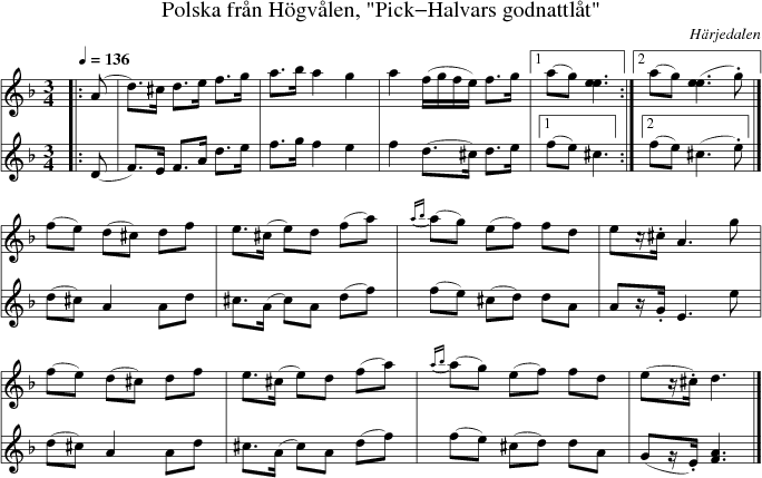 Polska frn Hgvlen, "Pick-Halvars godnattlt"