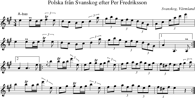 Polska fr�n Svanskog efter Per Fredriksson