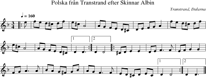 Polska frn Transtrand efter Skinnar Albin