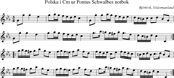 Polska i Cm ur Pontus Schwalbes notbok