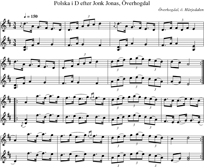 Polska i D efter Jonk Jonas, �verhogdal