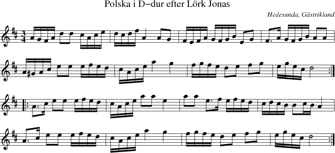 Polska i D-dur efter Lrk Jonas