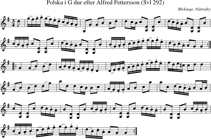 Polska i G dur efter Alfred Pettersson (Svl 292)