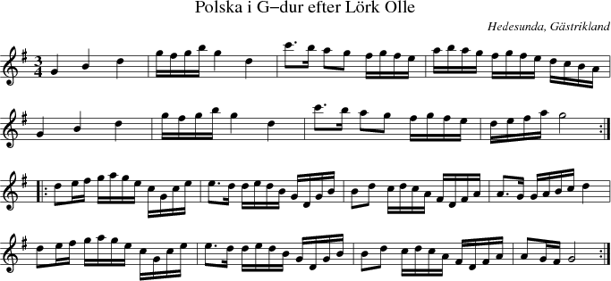 Polska i G-dur efter Lrk Olle