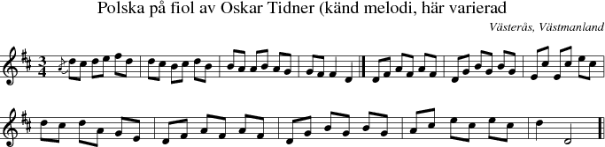 Polska p� fiol av Oskar Tidner (k�nd melodi, h�r varierad