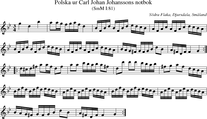 Polska ur Carl Johan Johanssons notbok