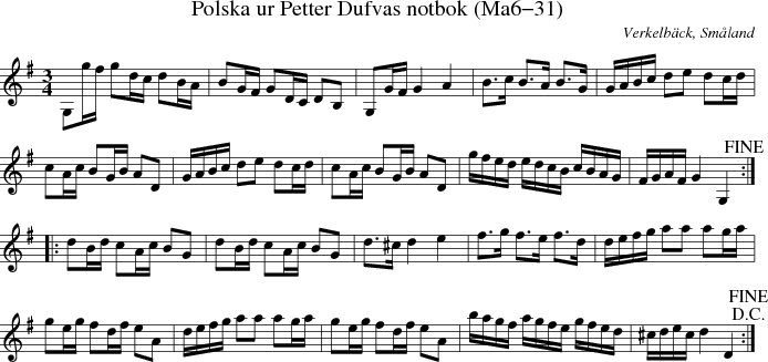 Polska ur Petter Dufvas notbok (Ma6-31)