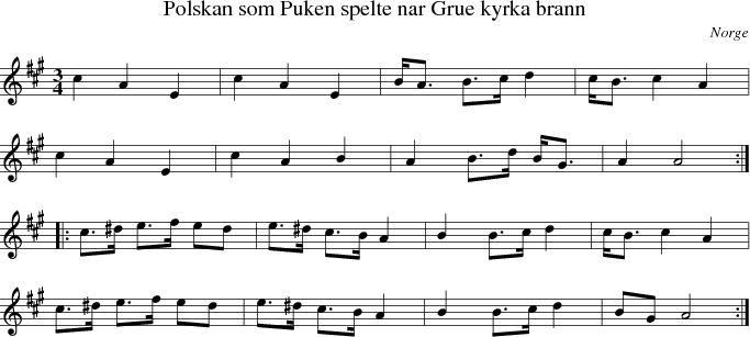 Polskan som Puken spelte nar Grue kyrka brann