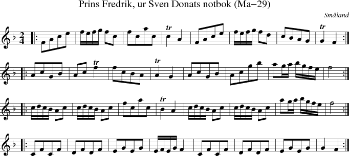 Prins Fredrik, ur Sven Donats notbok (Ma-29)