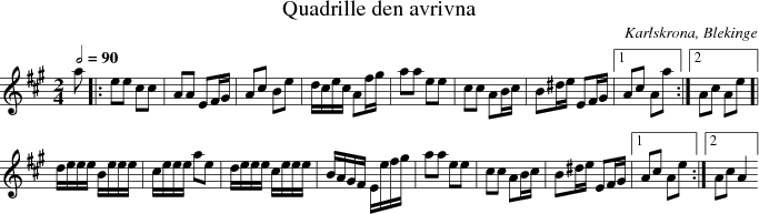 Quadrille den avrivna