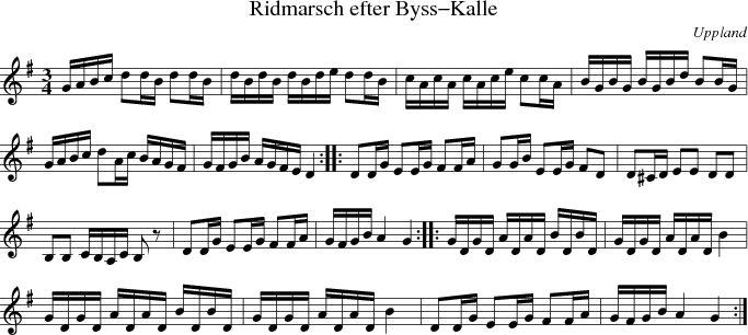 Ridmarsch efter Byss-Kalle