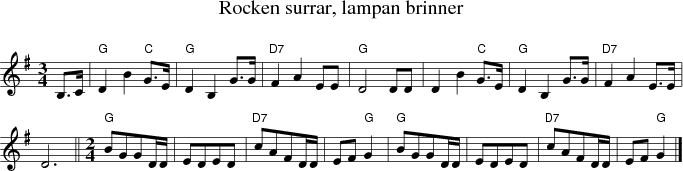 Rocken surrar, lampan brinner