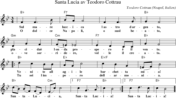 Santa Lucia av Teodoro Cottrau