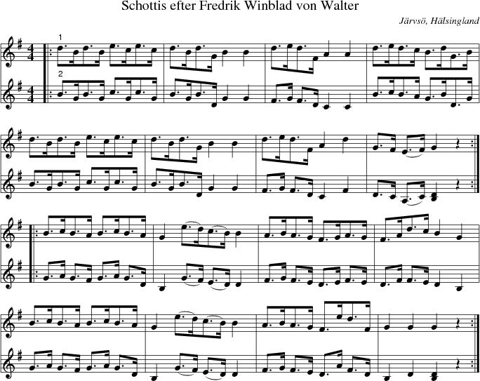 Schottis efter Fredrik Winblad von Walter